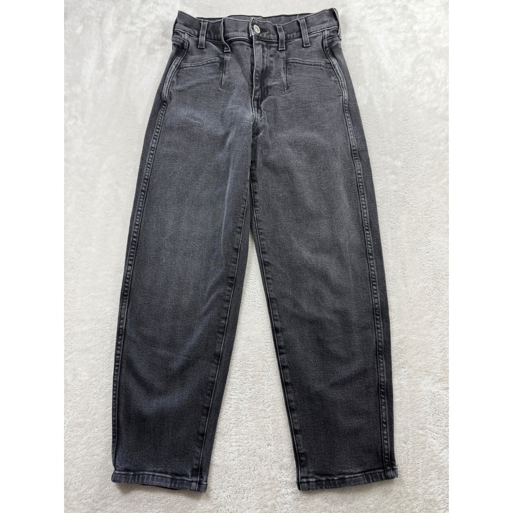AYR Womens The Beat High Rise Barrel Black Jeans 26 Meas: 26x25